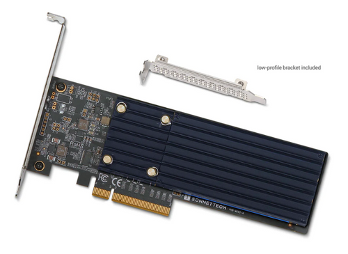 Sonnet Low-profile PCIe Card with Two M.2 NVMe SSD slots - add up to 16TB SSD Sonnet Low-profile PCIe Card with Two M.2 NVMe SSD slots - add up to 16TB SSD